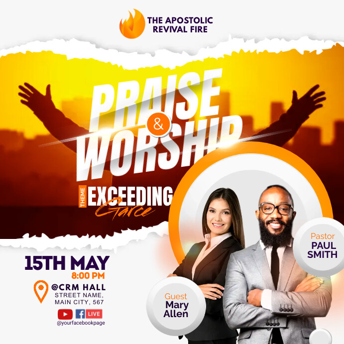 church event flyer Instagram Post template