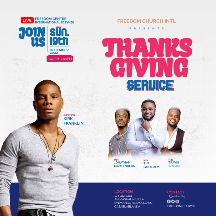 CHURCH EVENT FLYER Publicação no Instagram template