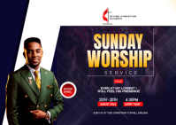 church event flyer Poskaart template