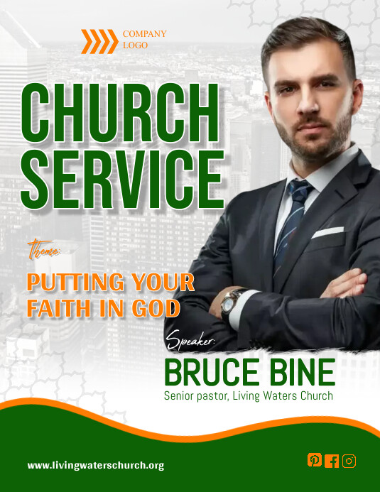 church event flyer Pamflet (VSA Brief) template