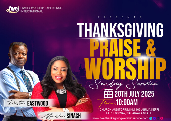 church event flyer Poskaart template