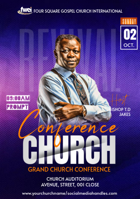 Purple Church Event Flyer A4 Template | PosterMyWall