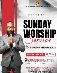 Weiß Sunday Worship Service Flyer Template