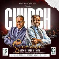 Black Church Service Announcement Instagram-bericht Template