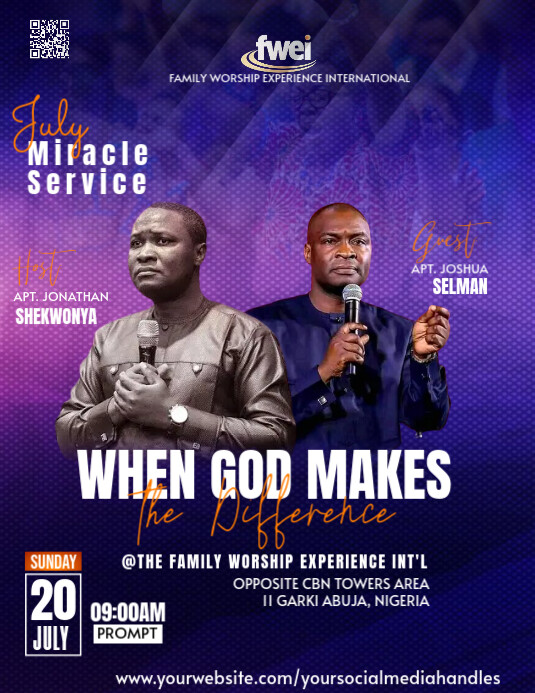 church event flyer template Pamflet (VSA Brief)