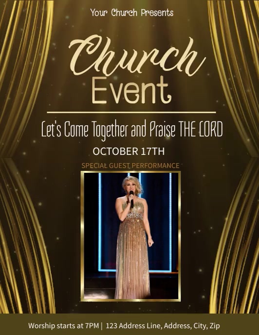 Church Event Flyer Template Volantino (US Letter)