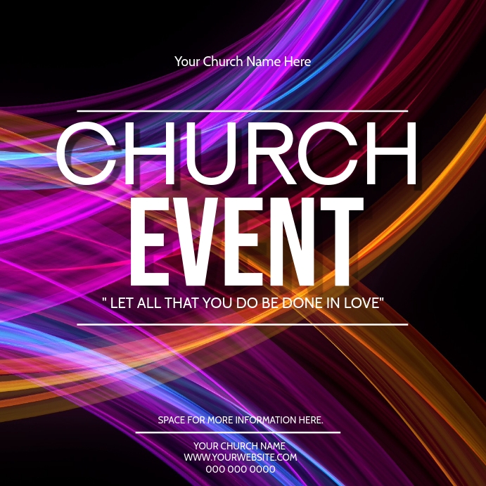 Church Event Flyer Template 方形(1:1)