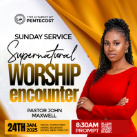 Church Event invite flyers Publicación de Instagram template