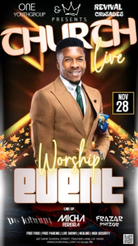 Church Event Orange Brown Video Design Template