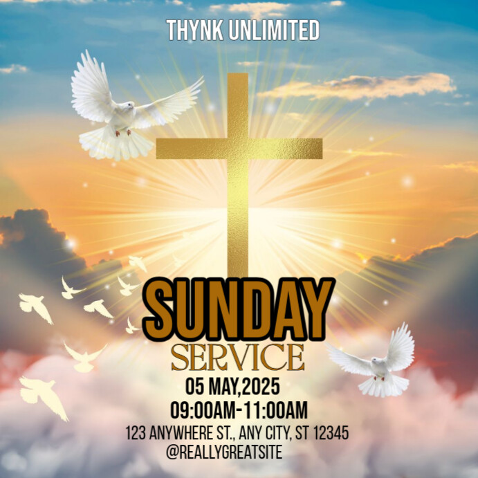Church Event  Religious Flyer Instagram Post template