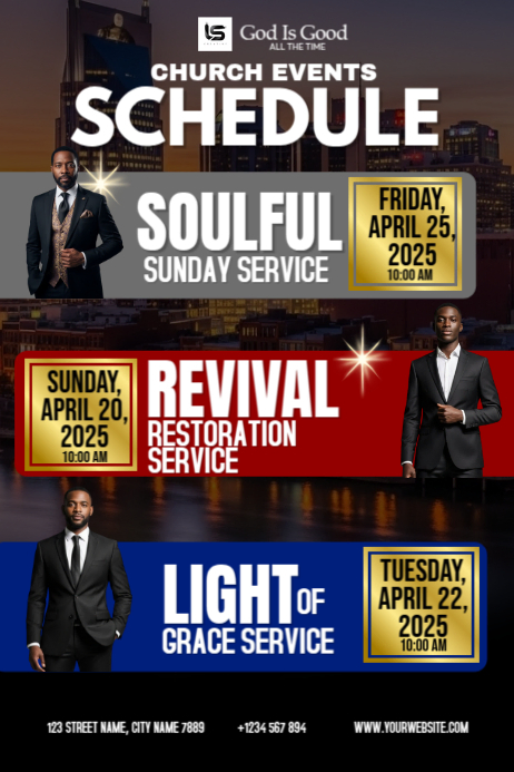 Church Event Schedule Poster template