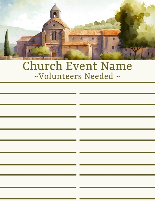 Church Event Sign Up Sheet Template PosterMyWall