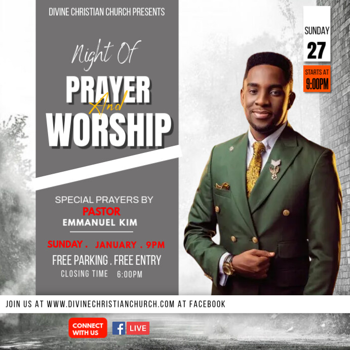 church event template flyer Instagram Post