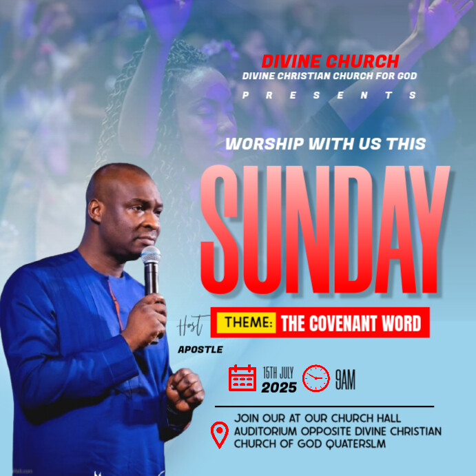 church event template flyer Сообщение Instagram