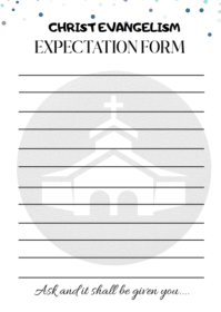 Church expectation form A6 template