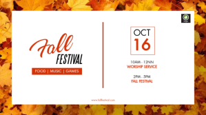 白色 Fall Festival Цифровой дисплей Template