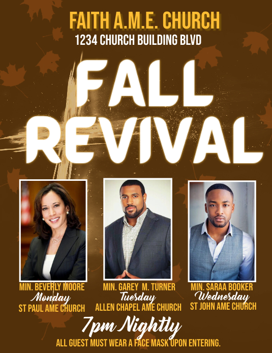 church fall revival Flyer (US Letter) template