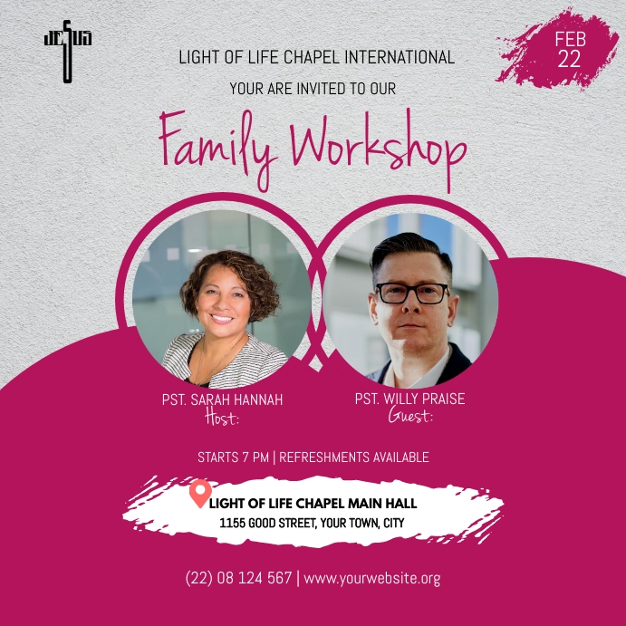 Church family workshop flyer Pos Instagram template
