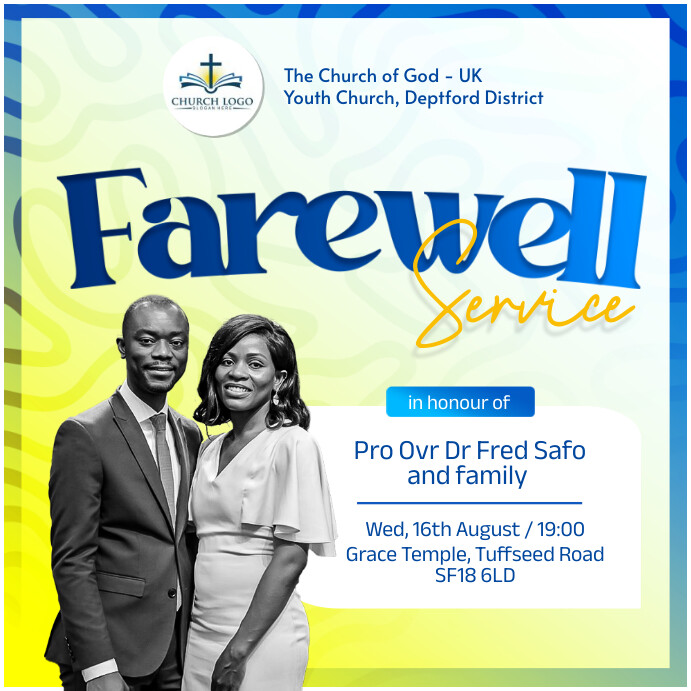 Church Farewell Service flyer Template | PosterMyWall