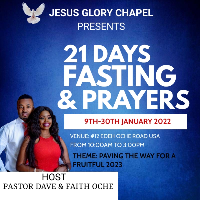 Church fasting and prayer Template | PosterMyWall