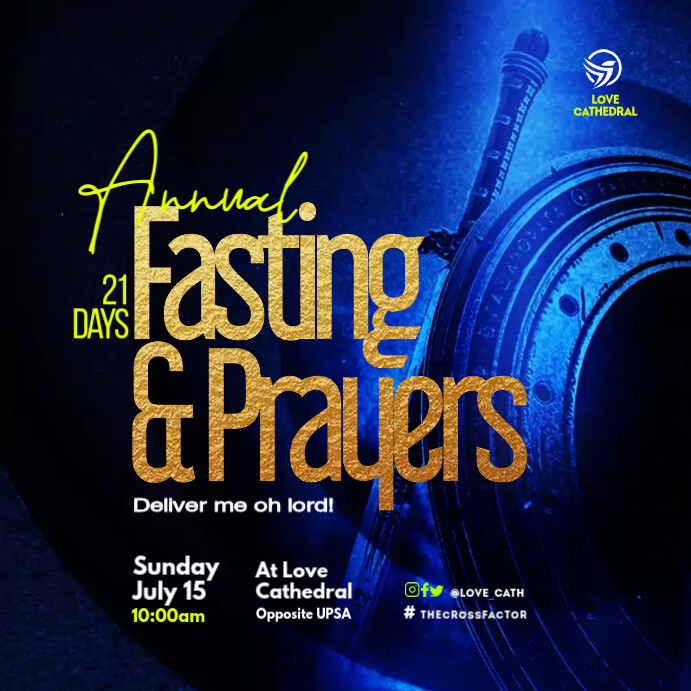 Fasting Design 21days Fasting and Prayers Design for Social Media Template | PosterMyWall