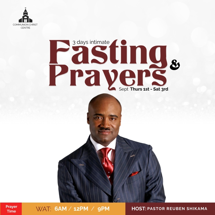 CHURCH FASTING AND PRAYER FLYER Template | PosterMyWall