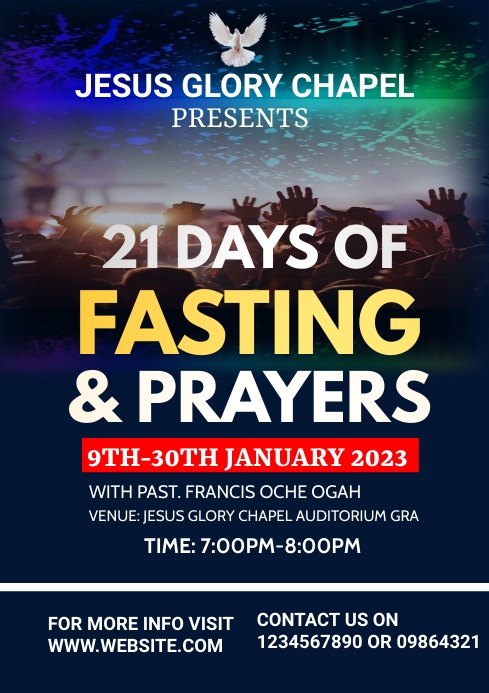Church fasting and prayer program Template | PosterMyWall