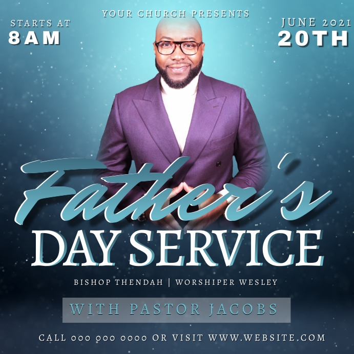 CHURCH father's day ONLINE SERMON TEMPLATE Square (1:1)