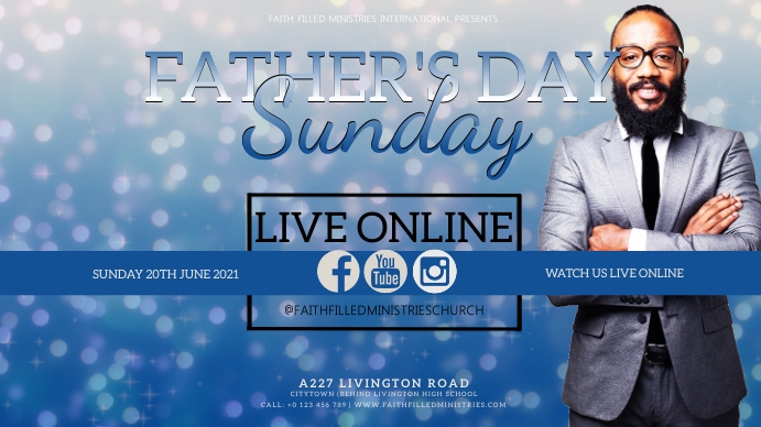 CHURCH FATHER'S DAY ONLINE SERMON TEMPLATE YouTube Thumbnail