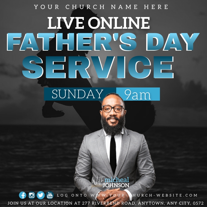 CHURCH FATHER'S DAY SERVICE DESIGN TEMPLATE | PosterMyWall