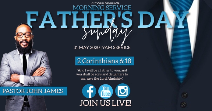 CHURCH FATHER'S DAY SERVICE DESIGN TEMPLATE | PosterMyWall