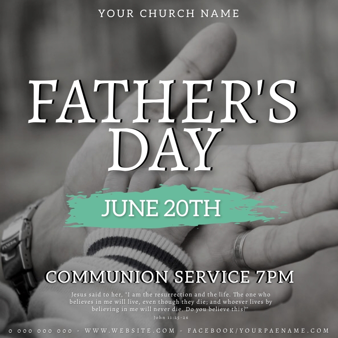 CHURCH FATHER'S DAY SERVICE DESIGN TEMPLATE | PosterMyWall