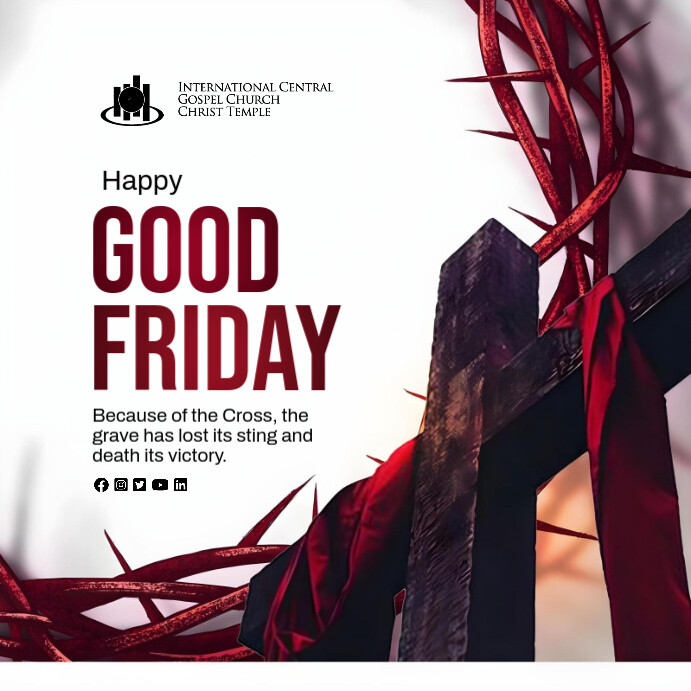 Church Flyer, Good Friday Wpis na Instagrama template