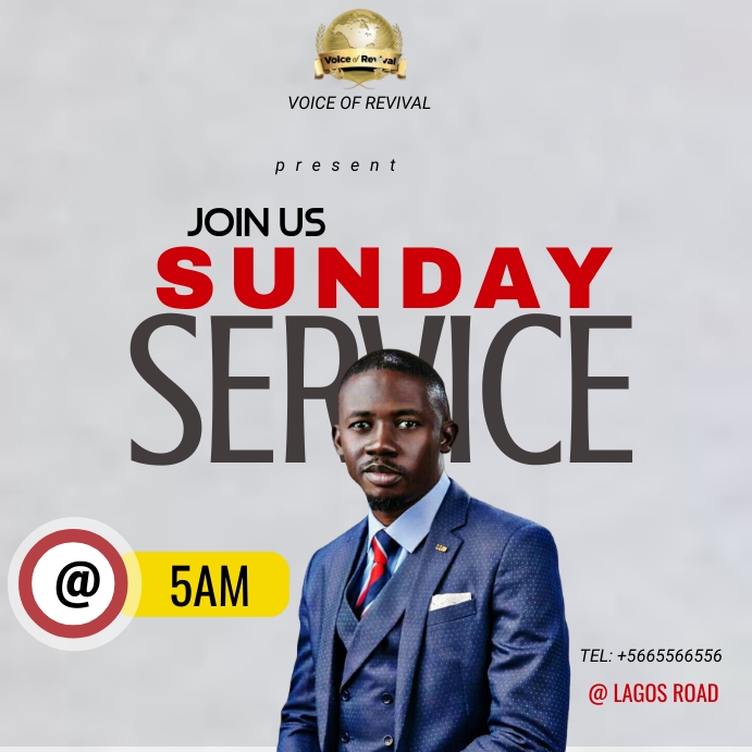 CHURCH FLYER,SUNDAY SERVICE (4) Instagram Post template