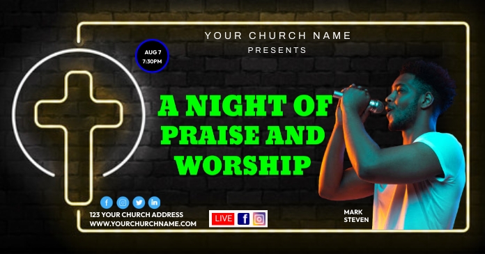 CHURCH FLYER (44) Facebook Gedeelde Prent template