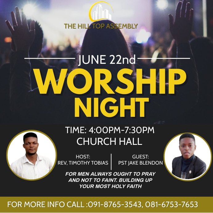 Church flyer (1) Square (1:1) template