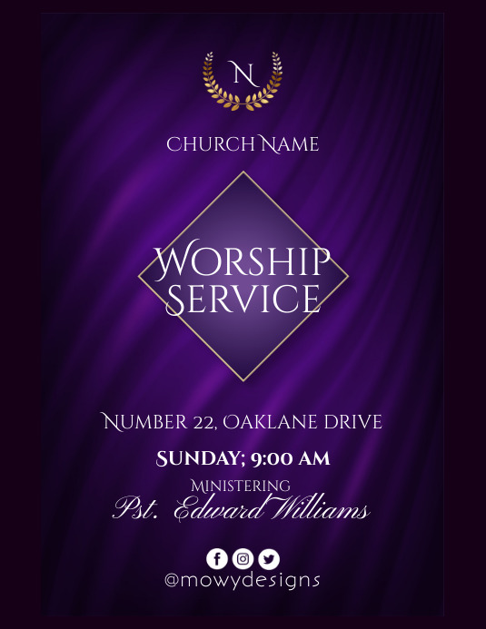 Church Flyer 2023 Folheto (US Letter) template