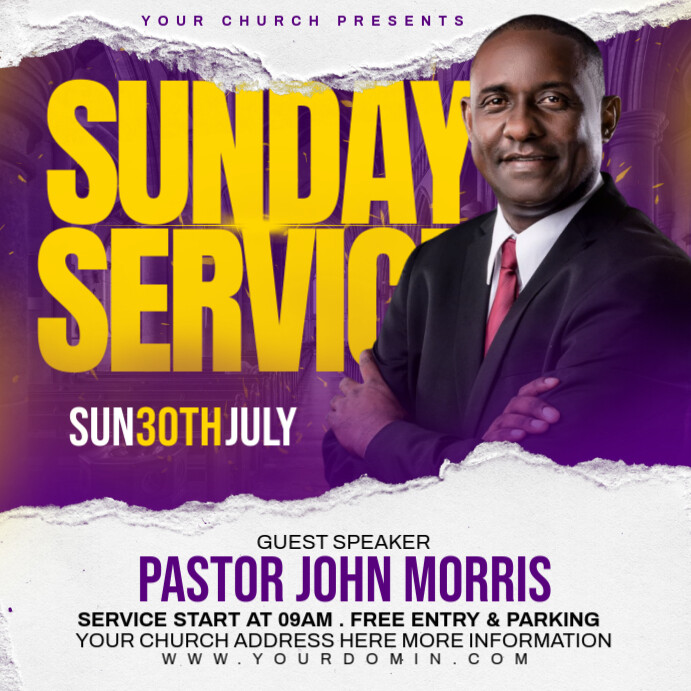 Church flyer Publicação no Instagram template