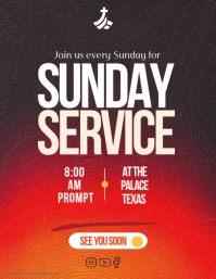 Vermelho Sunday Service Flyer Template
