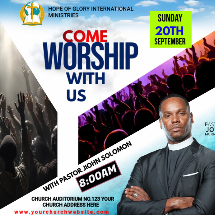 CHURCH FLYER Publicação no Instagram template