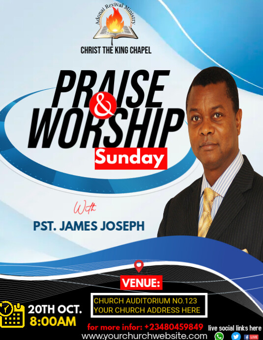 CHURCH FLYER Рекламная листовка (US Letter) template