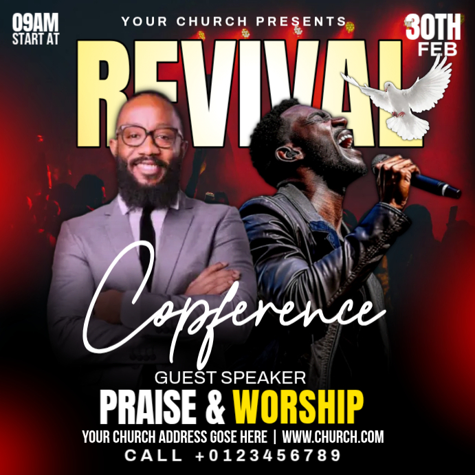 Church Revival Event Square Template | PosterMyWall