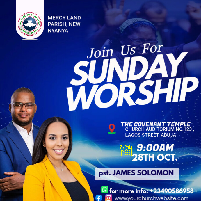 CHURCH FLYER Publicação no Instagram template
