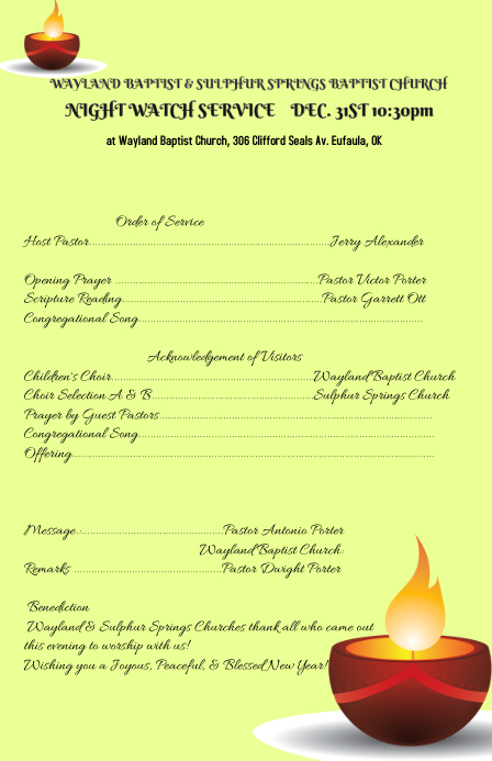 church flyer Wide Setengah Halaman template