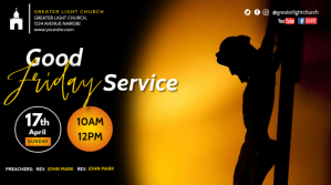 黑色 Good Friday Service Digitalt display Template