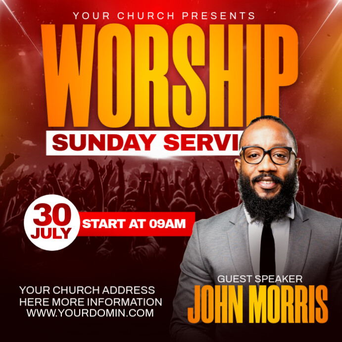 Church flyer Instagram 帖子 template