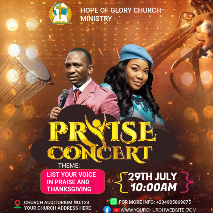 CHURCH FLYER Post Instagram template