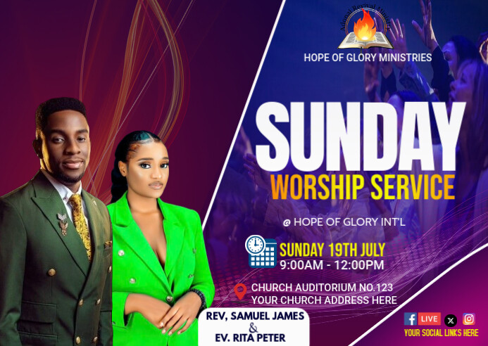 CHURCH FLYER Poskaart template
