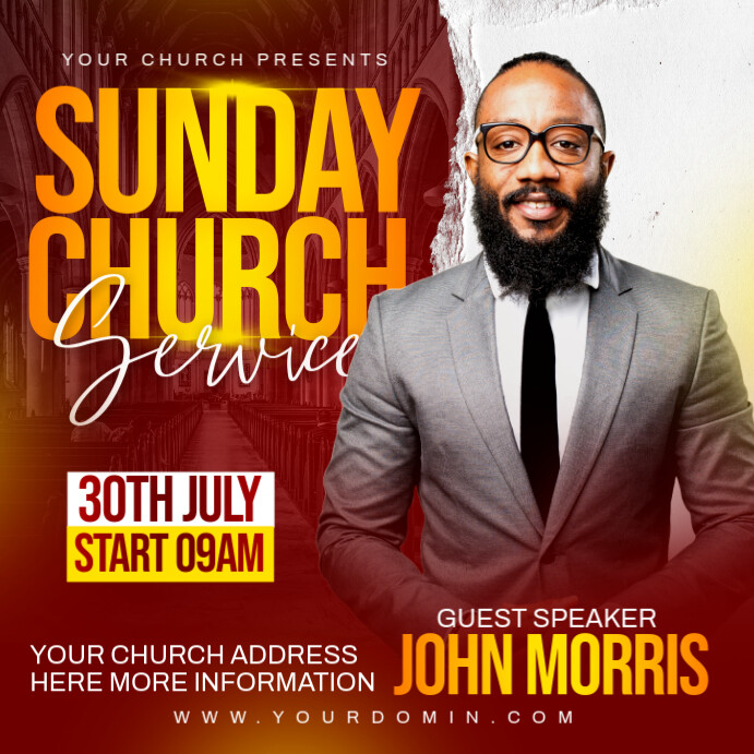 Church flyer Publicação no Instagram template
