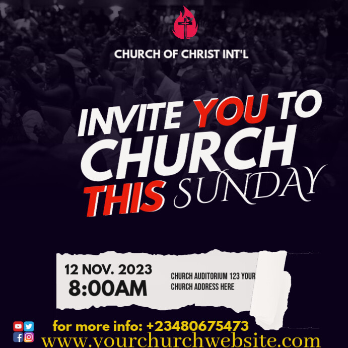 CHURCH FLYER Publicação no Instagram template